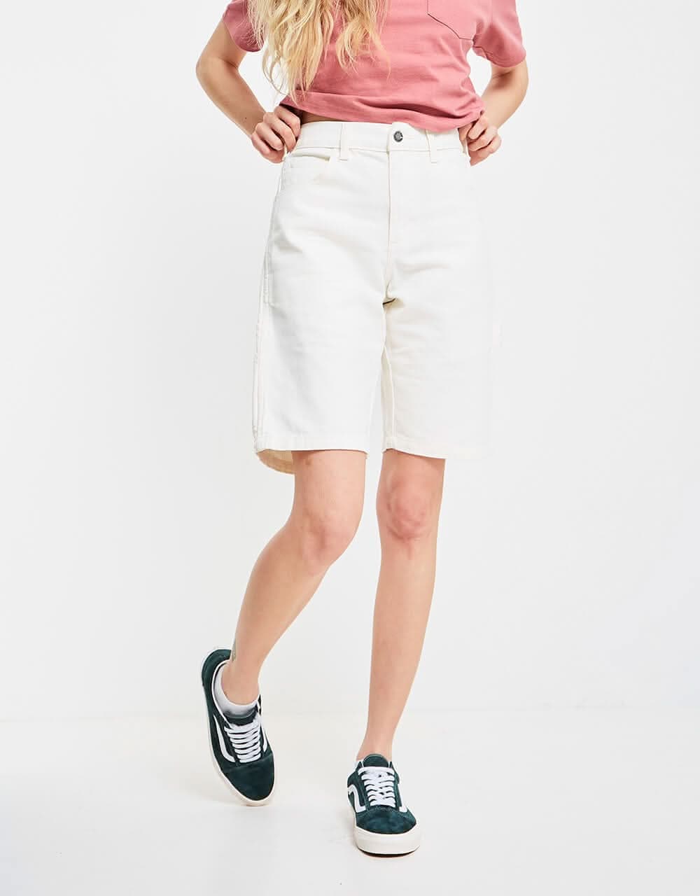 Dickies Womens Duck Canvas Carpenter Short - Stone Washed Cloud