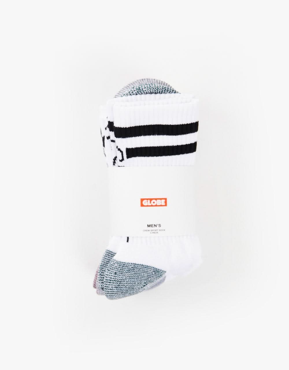 Globe Carter Crew Sock 5 Pack - White