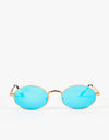 Glassy Sunhater Zion Premium Sunglasses - Gold/Blue Mirror