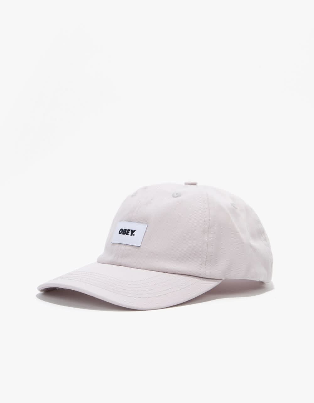 Obey Bold Label Organic 6 Panel Strapback Cap - Purple Paste