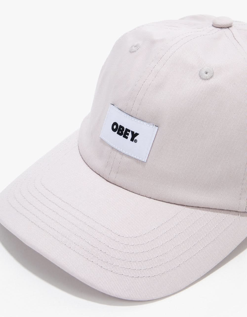 Obey Bold Label Organic 6 Panel Strapback Cap - Purple Paste