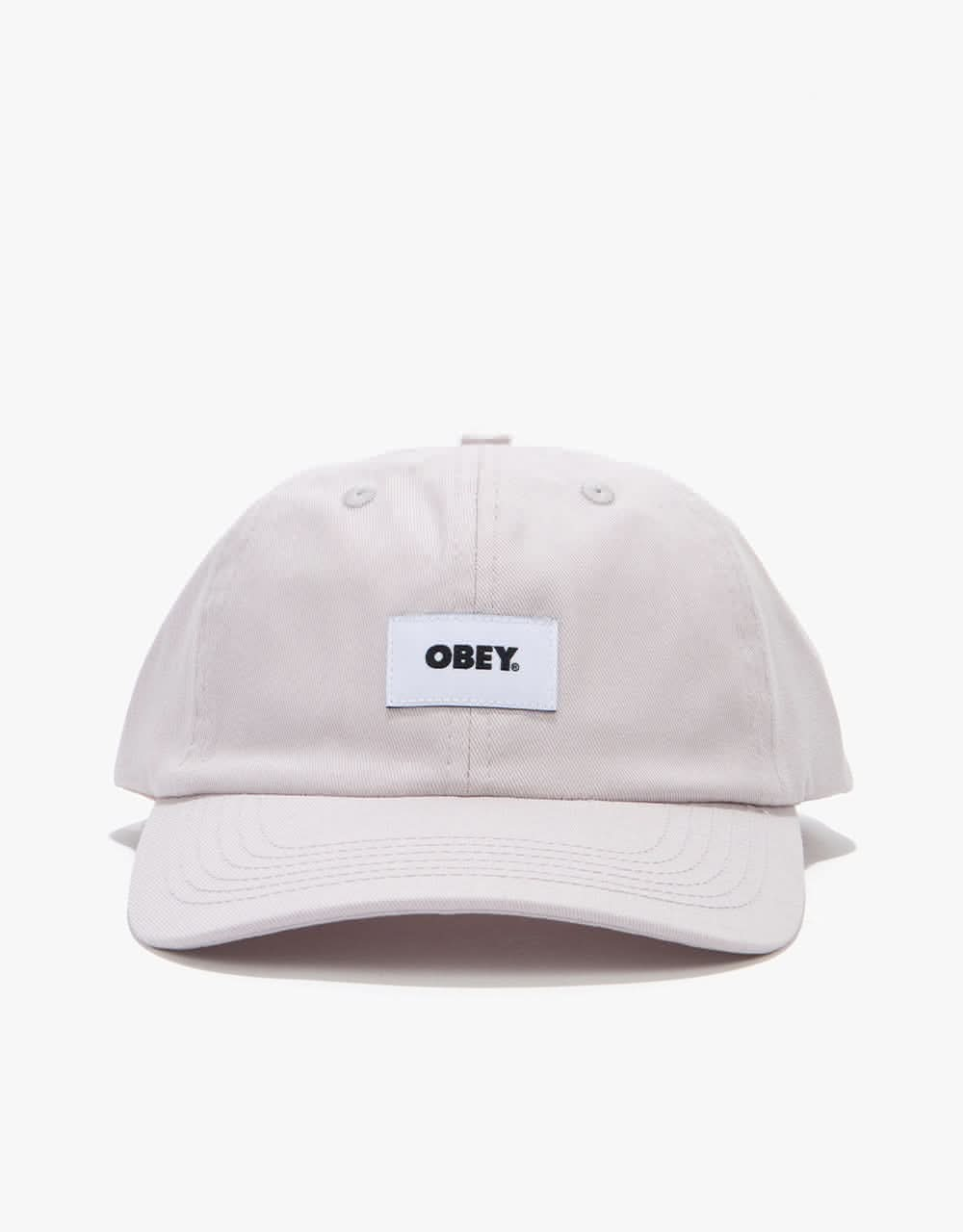 Obey Bold Label Organic 6 Panel Strapback Cap - Purple Paste