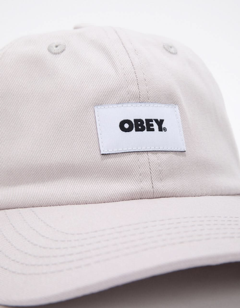 Obey Bold Label Organic 6 Panel Strapback Cap - Purple Paste