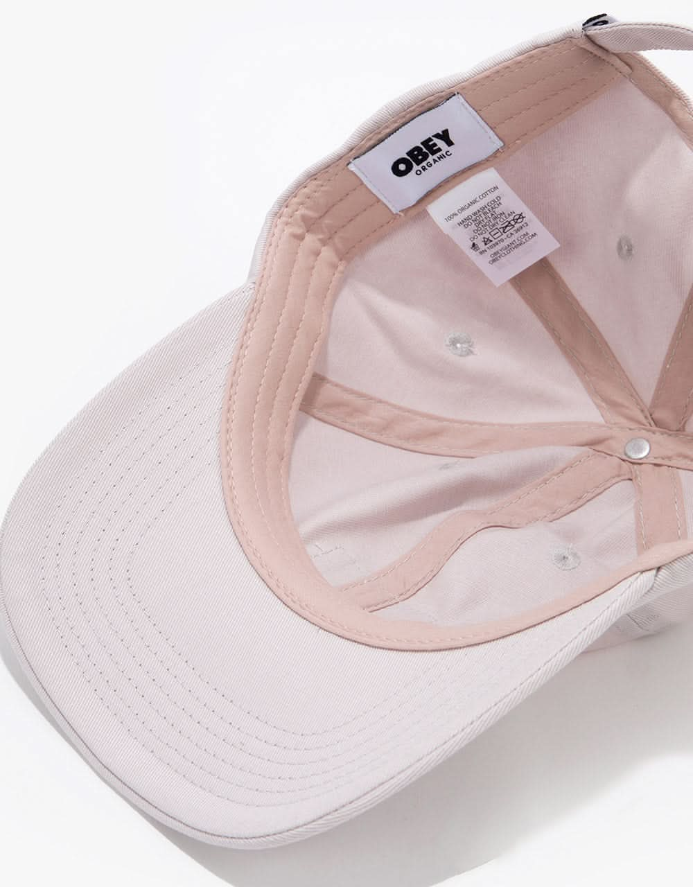 Obey Bold Label Organic 6 Panel Strapback Cap - Purple Paste