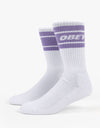 Obey Cooper II Socks - White/Lavender Silk