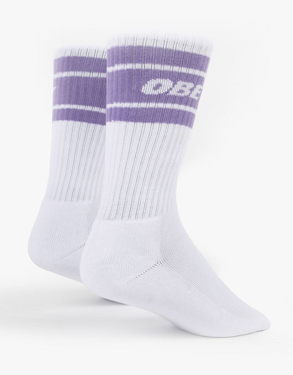 Obey Cooper II Socks - White/Lavender Silk