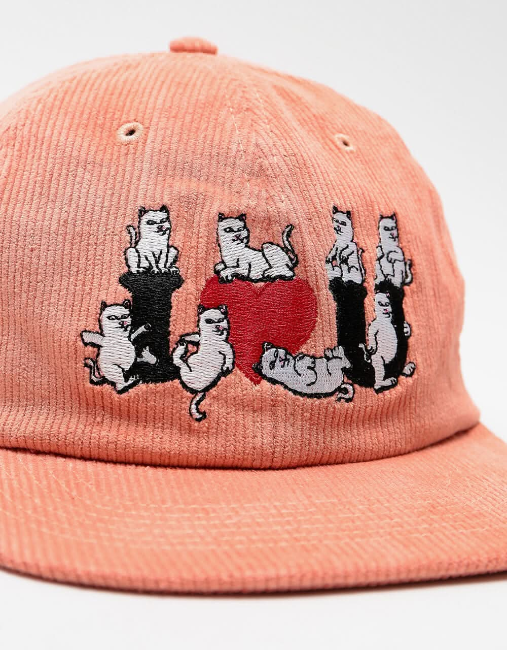 RIPNDIP I <3 U 6 Panel Corduroy Strapback Cap - Terracota