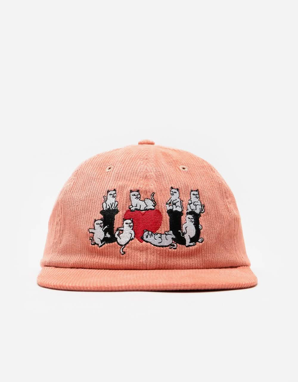 RIPNDIP I <3 U 6 Panel Corduroy Strapback Cap - Terracota