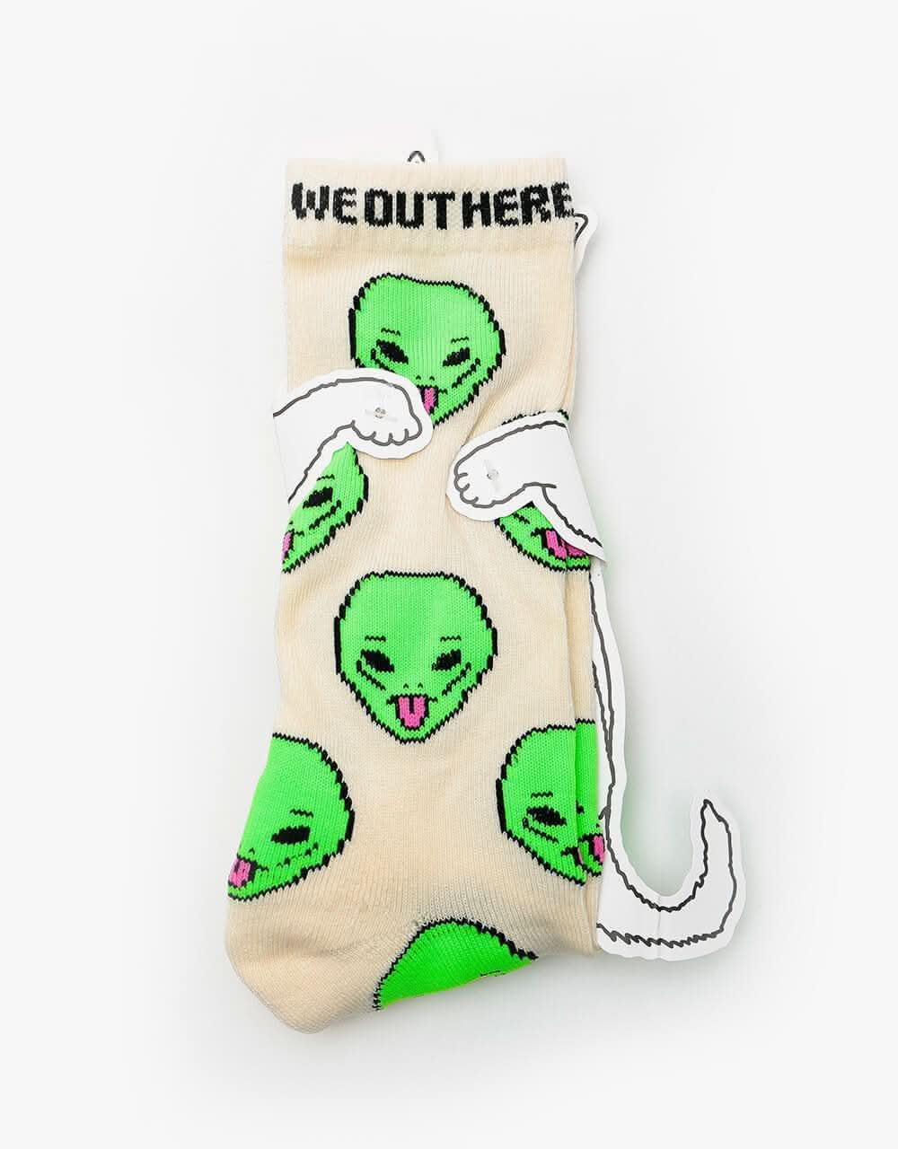 RIPNDIP We Out Here High Socks - Cream