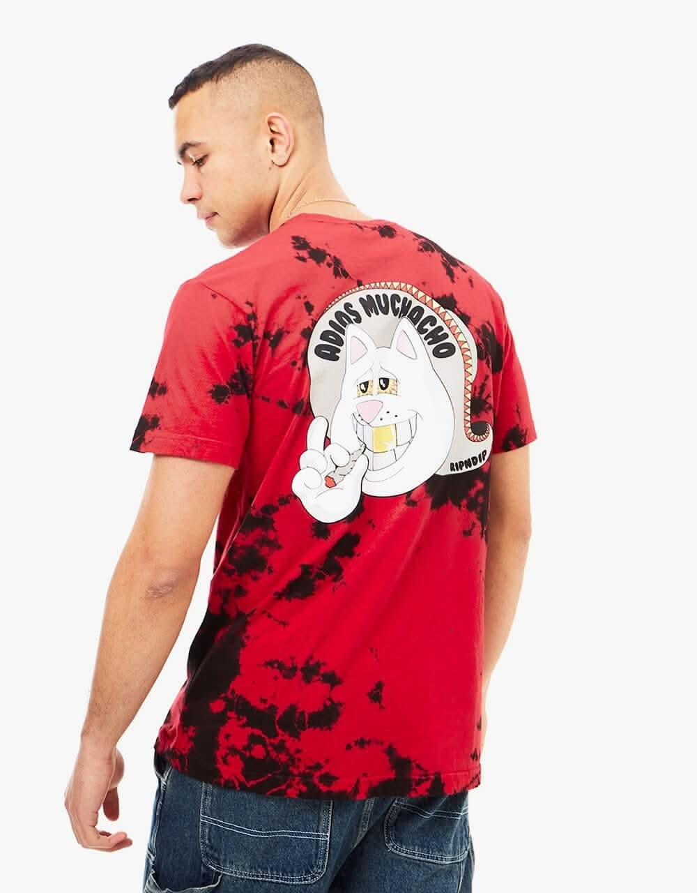 RIPNDIP Adios Muchacho T-Shirt  - Red/Black Tie-Dye