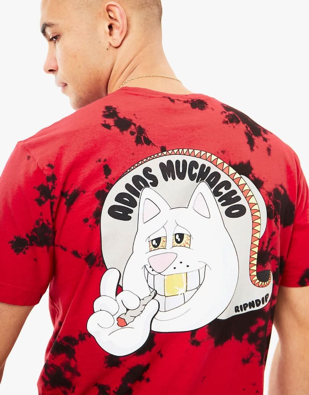 RIPNDIP Adios Muchacho T-Shirt  - Red/Black Tie-Dye