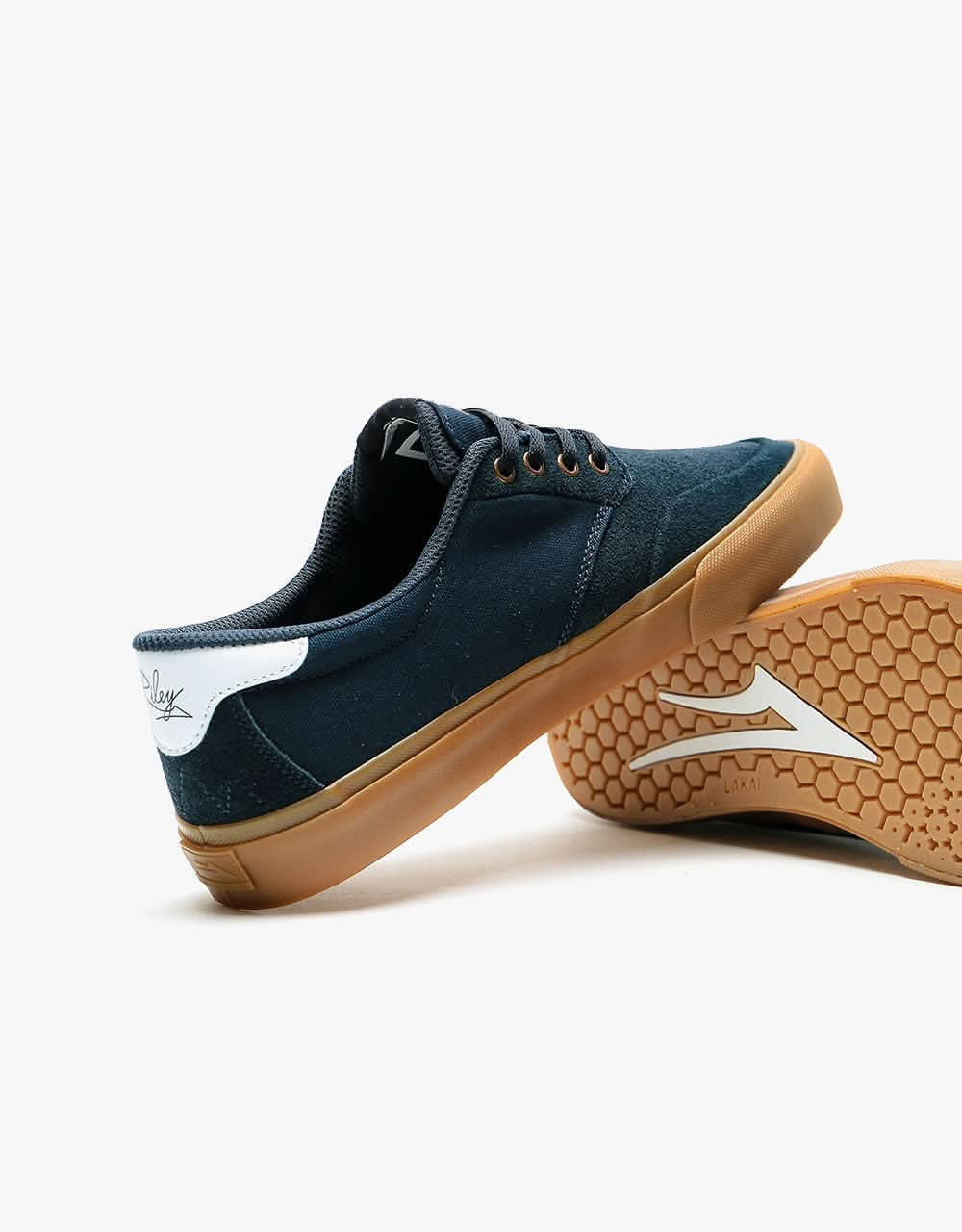 Lakai Riley 3 Skate Shoes - Navy/Gum Suede