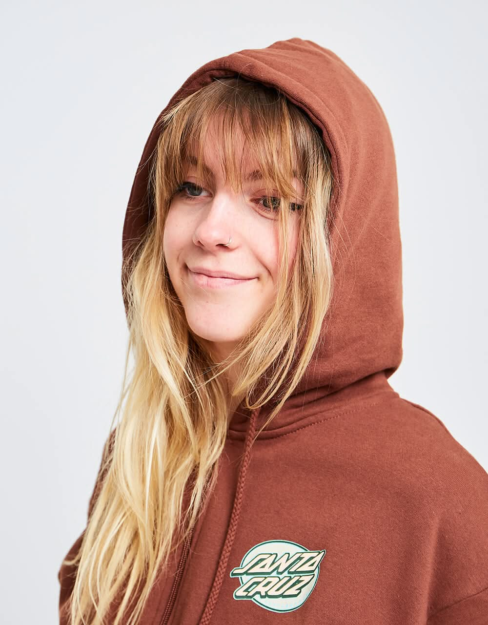 Santa Cruz Womens Lined Oval Dot Zip Hood - Sepia