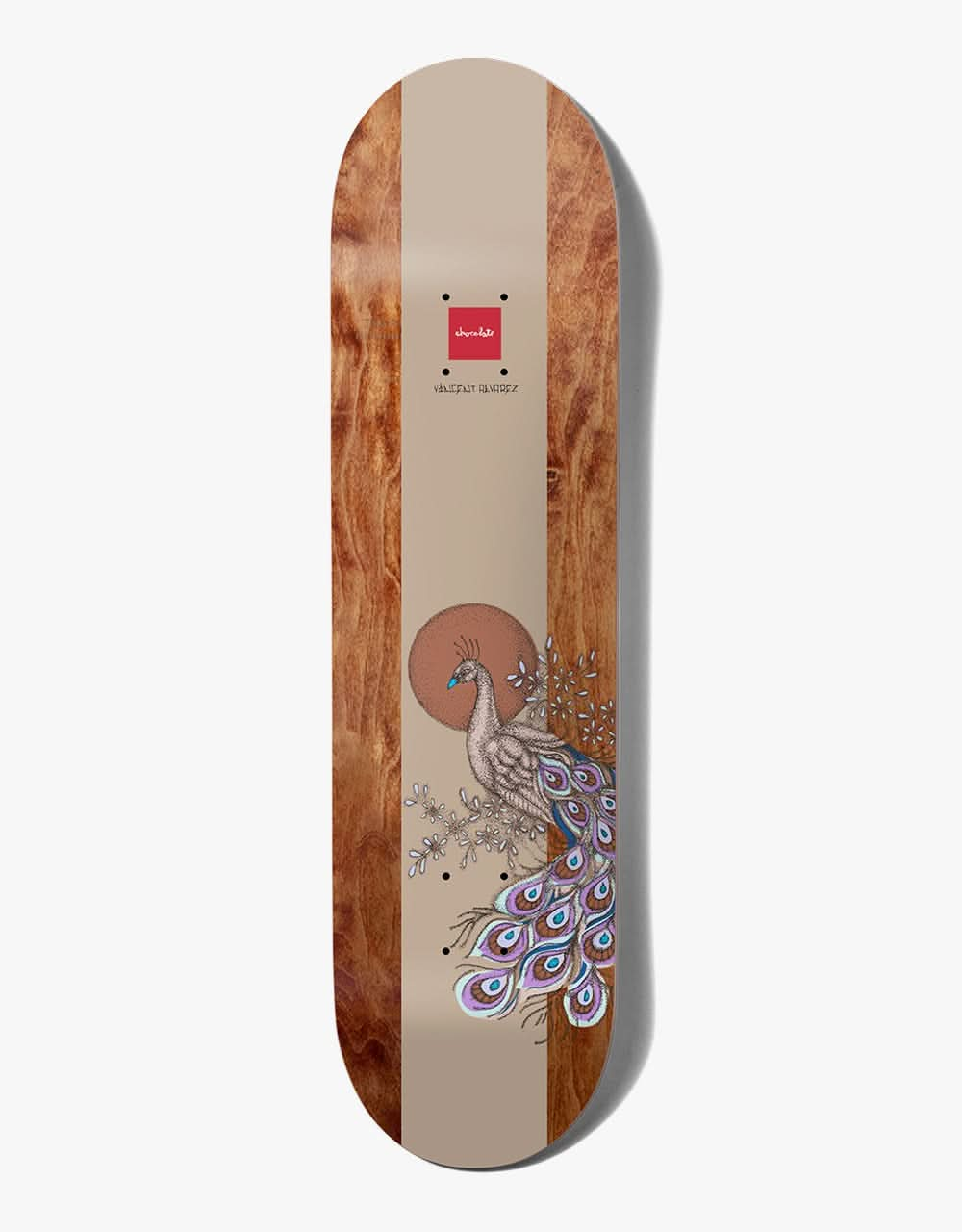 Chocolate Alvarez Peacock Skateboard Deck - 8.25"