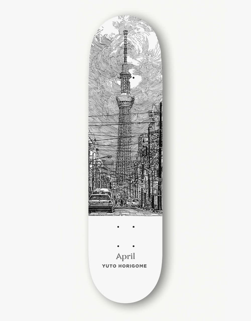 April Yuto Tokyo Tower Skateboard Deck - 8.25"