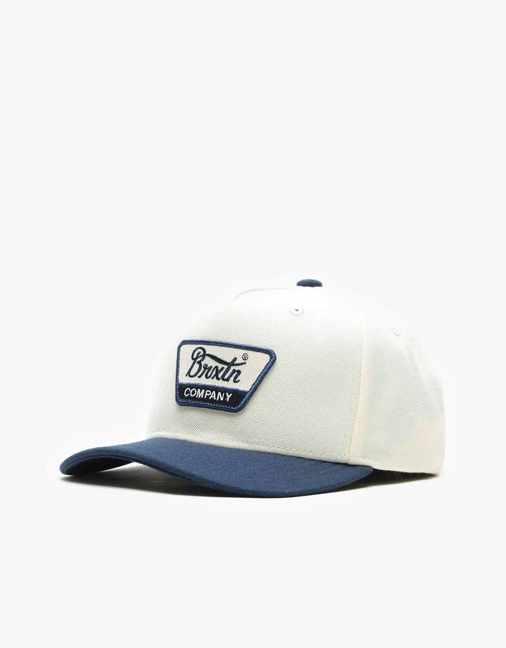 Brixton Linwood C MP Snapback Cap - Off White/Navy