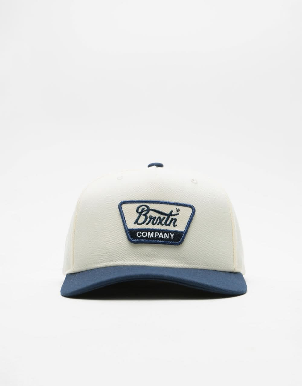 Brixton Linwood C MP Snapback Cap - Off White/Navy