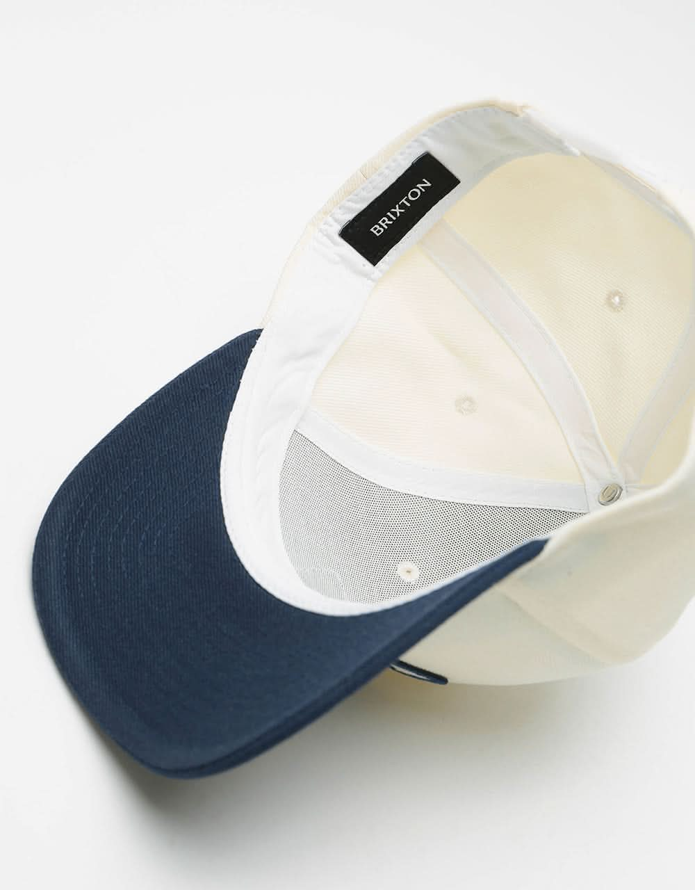 Brixton Linwood C MP Snapback Cap - Off White/Navy