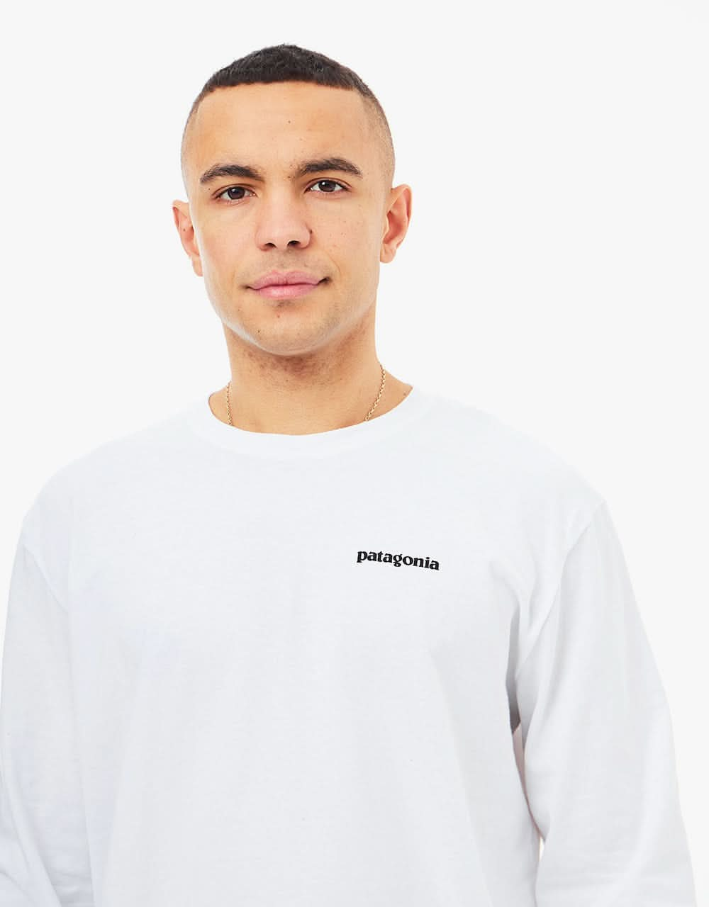 Patagonia L/S P-6 Logo Responsibili-Tee - White