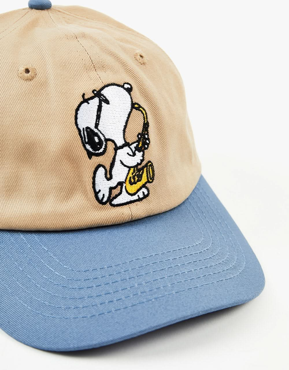 Butter Goods x Peanuts Jazz 6 Panel Cap - Khaki/Blue