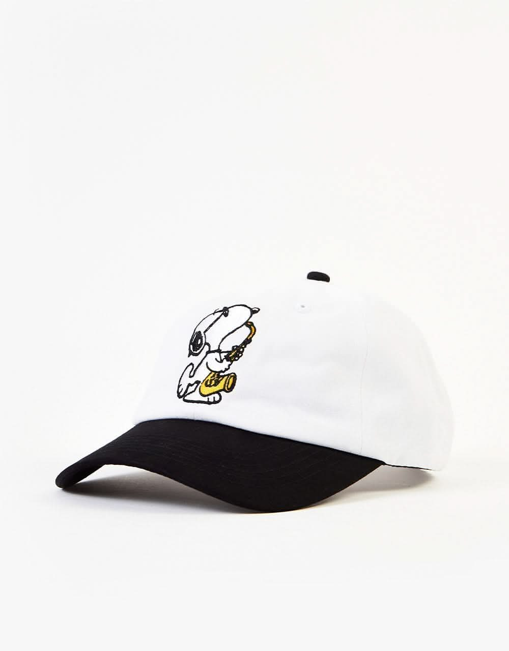 Butter Goods x Peanuts Jazz 6 Panel Cap - White/Black