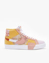 Nike SB Zoom Blazer Mid Premium Skate Shoes - Sanded Gold/White-Burnt Sunrise