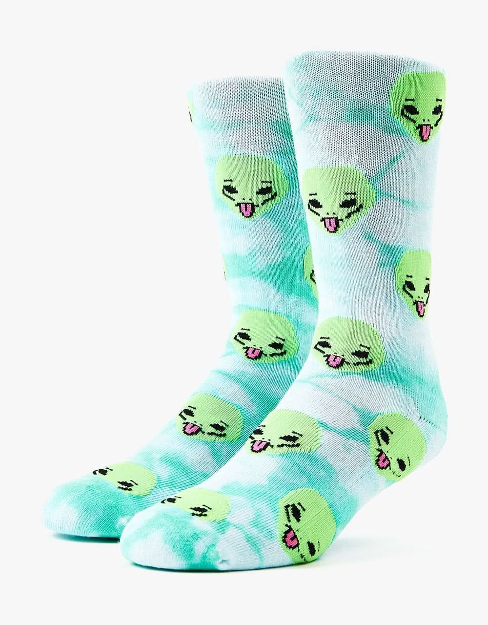 RIPNDIP We Out Here Socks - Lime Green Cloud