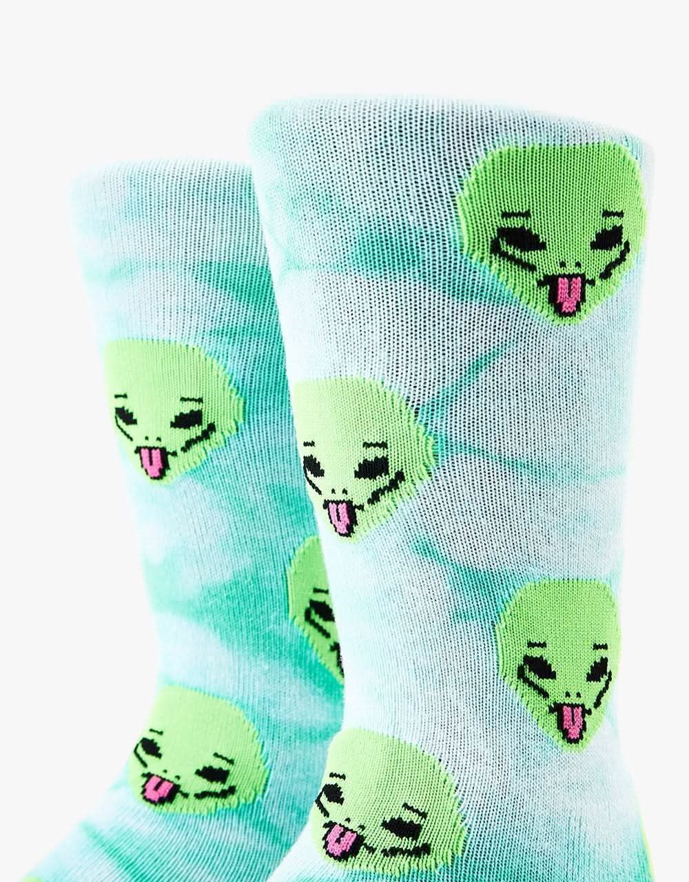 RIPNDIP We Out Here Socks - Lime Green Cloud