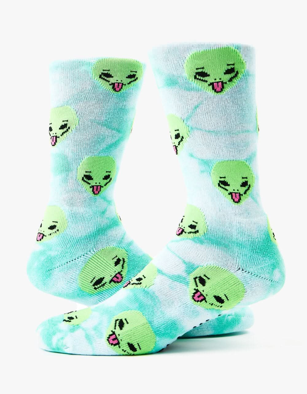 RIPNDIP We Out Here Socks - Lime Green Cloud