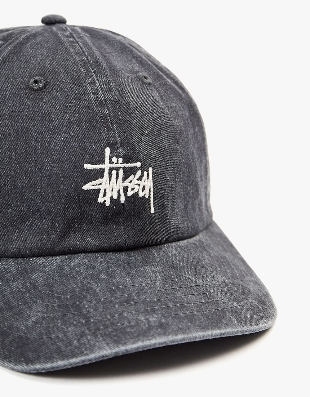 Stüssy Washed Stock Low Pro Cap - Charcoal