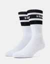 Stüssy Stripe Crew Socks - White/Black