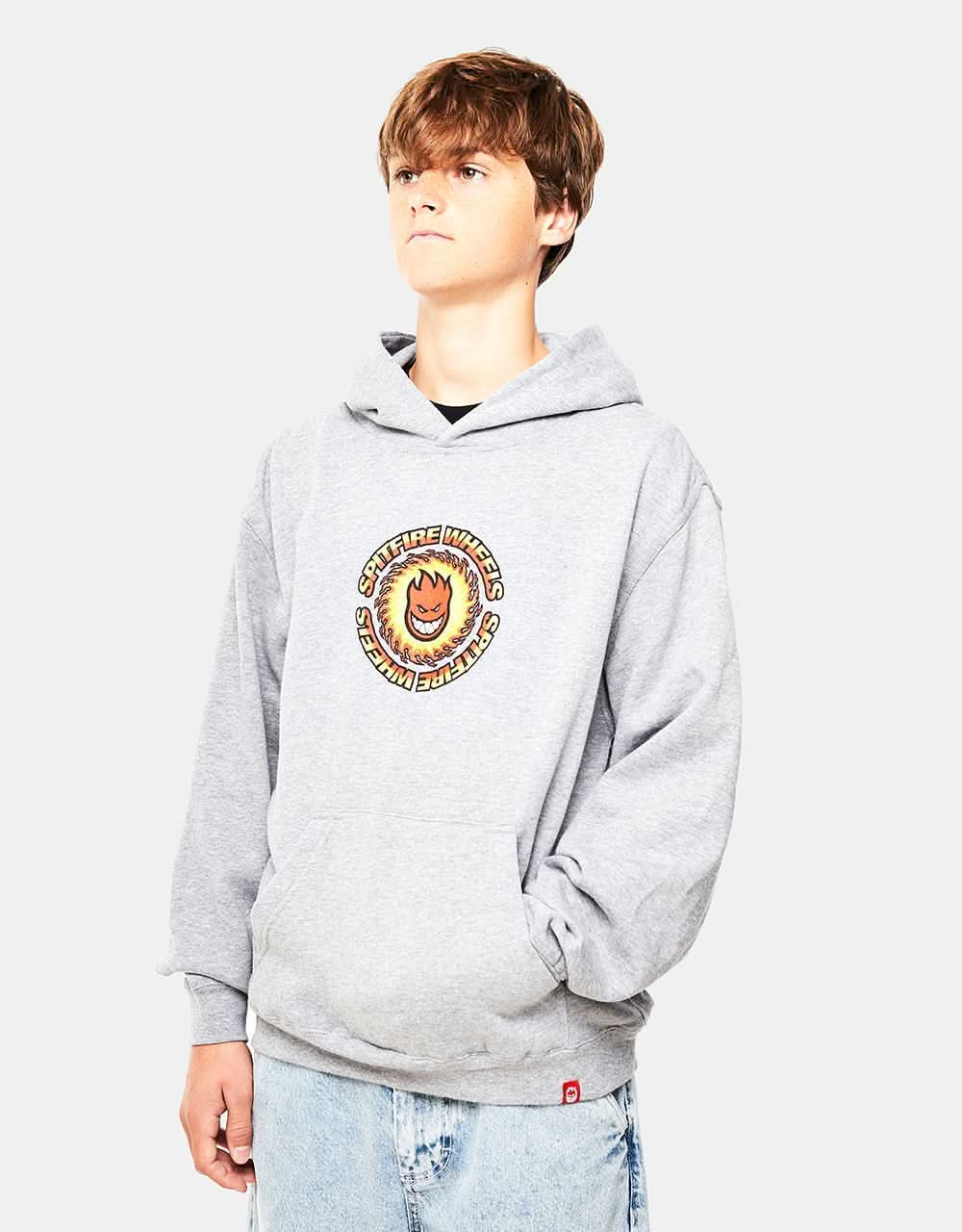 Spitfire OG Fireball Kids Pullover Hoodie - Grey Heather