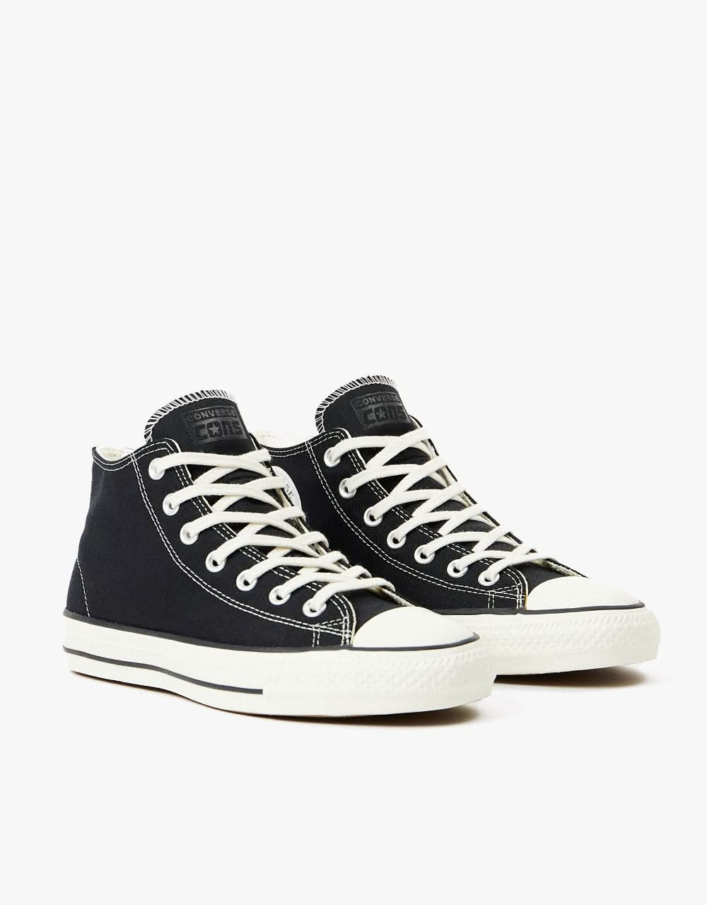 Converse CTAS Pro Cut Off Mid Skate Shoes - Black/Black/Egret