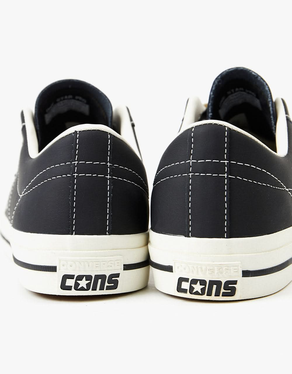 Converse One Star Pro Ox Leather Skate Shoes - Black/Black/Egret