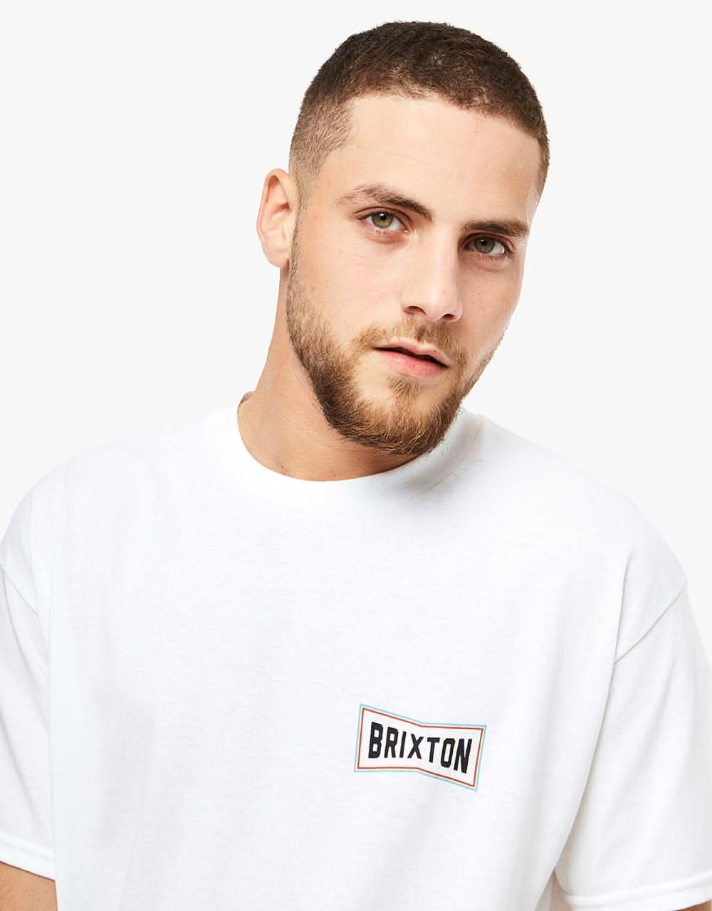 Brixton Truss T-Shirt - White/Teal/Red