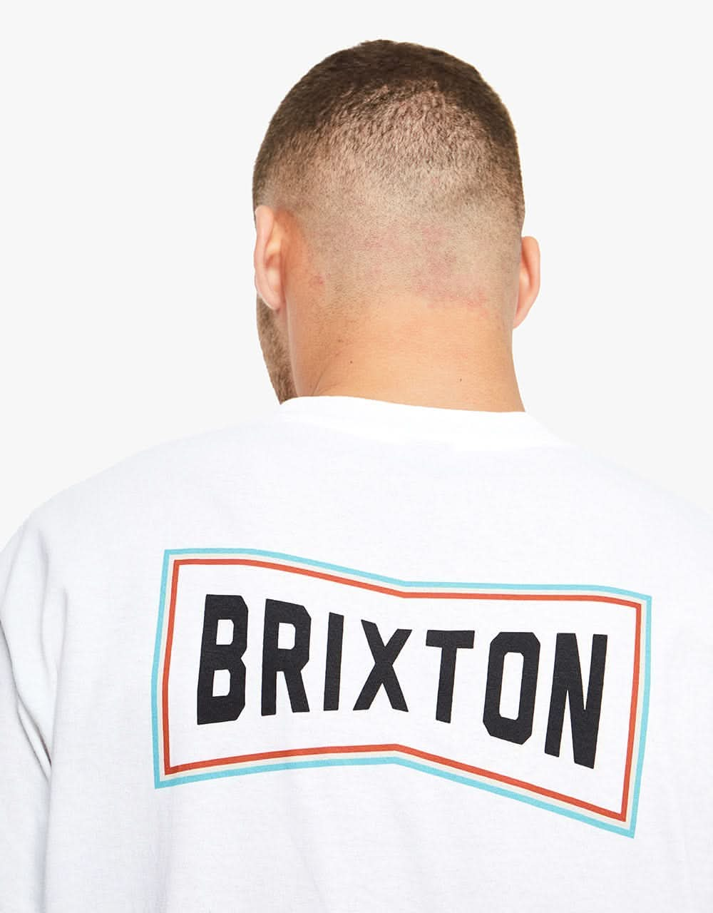 Brixton Truss T-Shirt - White/Teal/Red