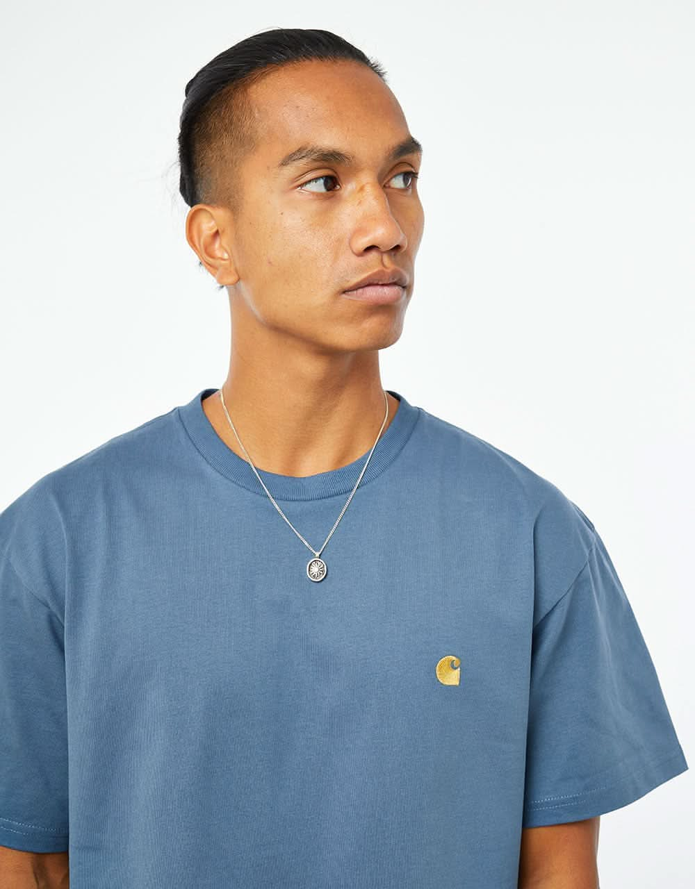 Carhartt WIP S/S Chase T-Shirt - Storm Blue/Gold