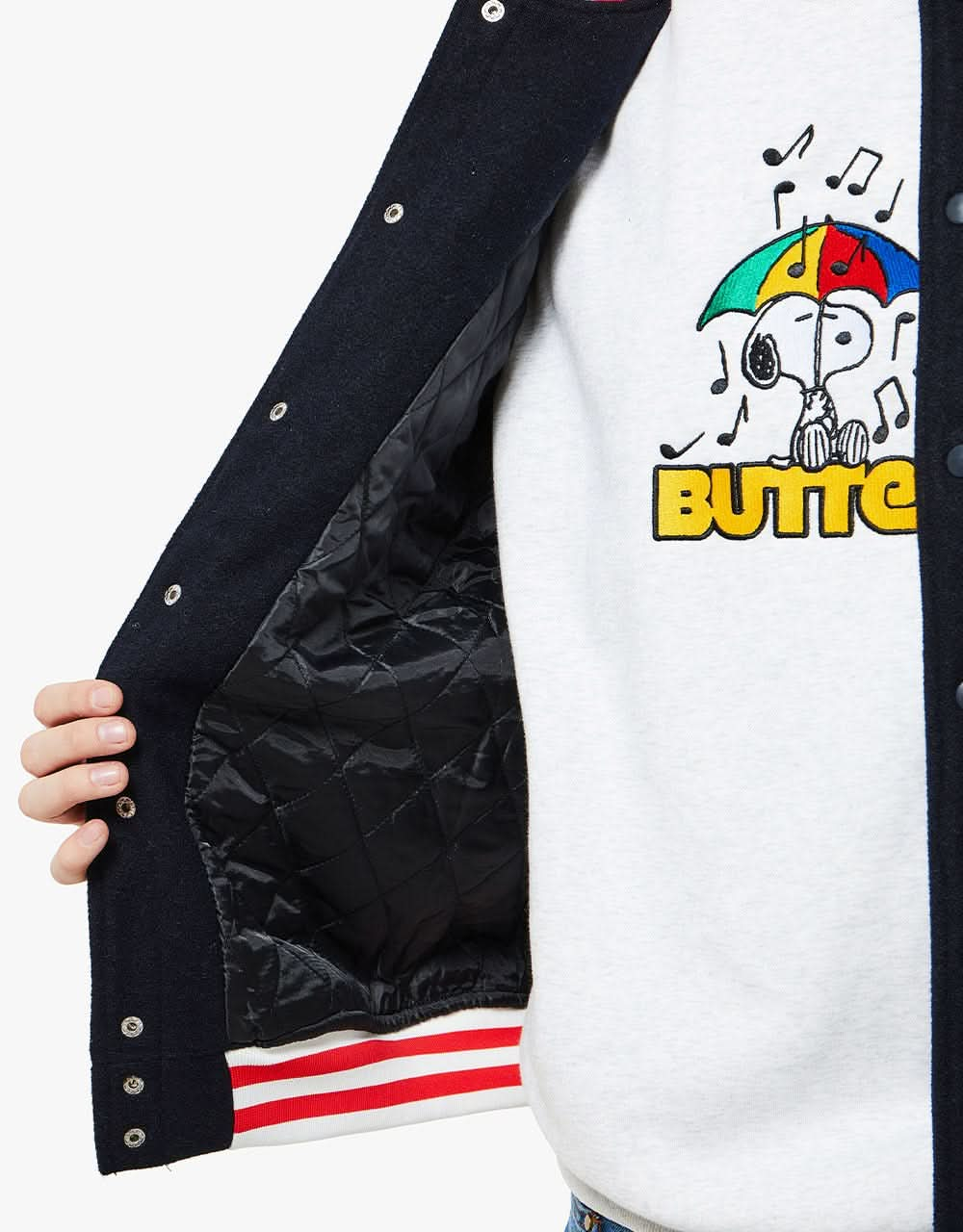 Butter Goods x Peanuts Jazz Varsity Jacket - Navy