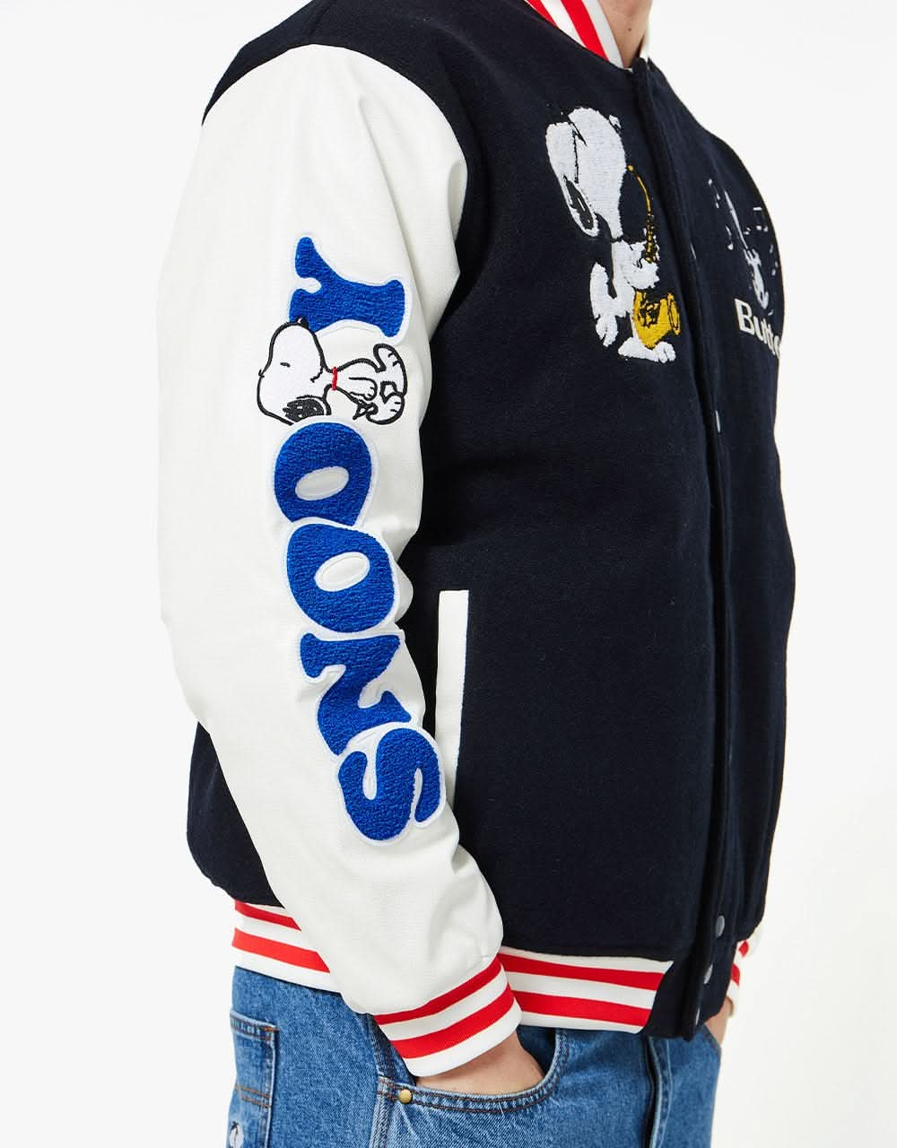 Butter Goods x Peanuts Jazz Varsity Jacket - Navy