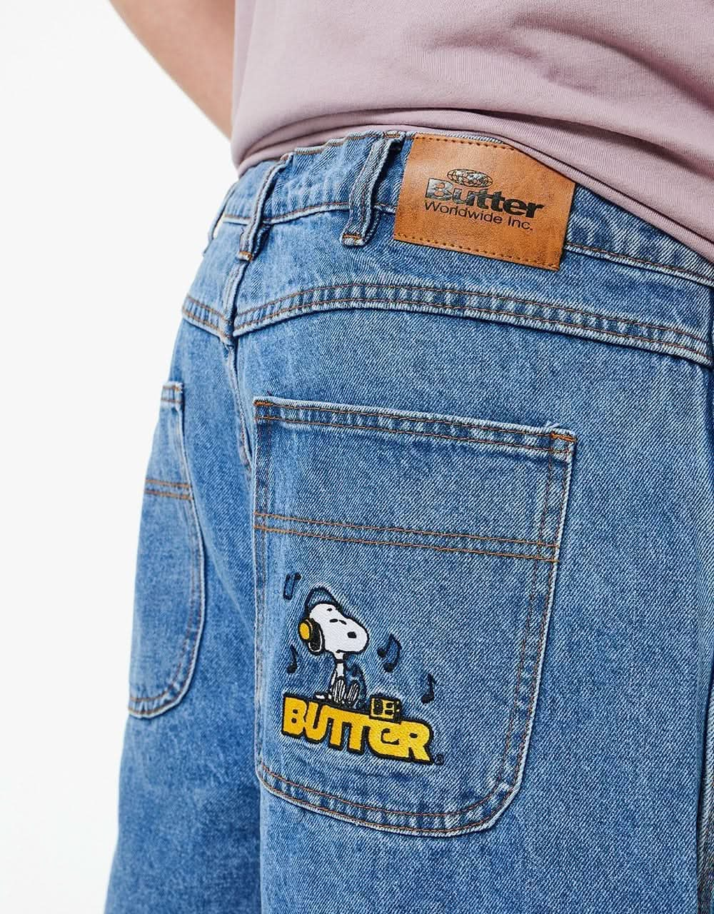 Butter Goods x Peanuts Radio Denim Shorts - Washed Indigo