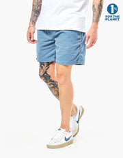 Route One Cord Pool Shorts - Stone Blue