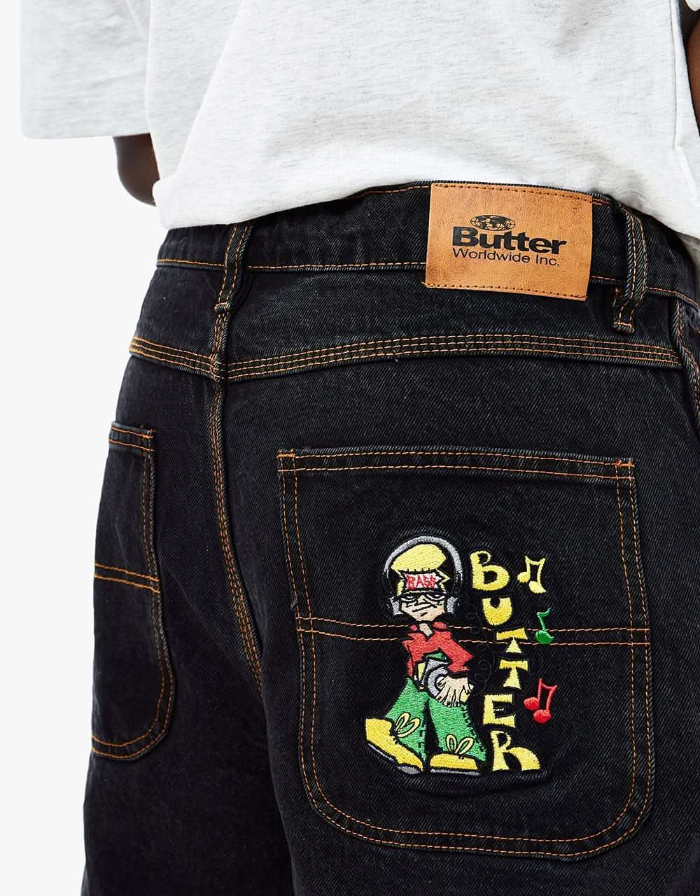 Butter Goods Bass Denim Shorts - Washed Black