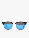 Glassy Sunhaters Morrison Polarized Sunglasses - Black/Blue Mirror