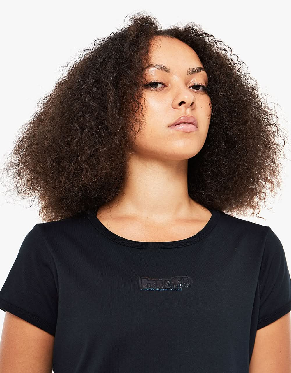 Camiseta de punto para mujer HUF Foil Logo S/S - Negro