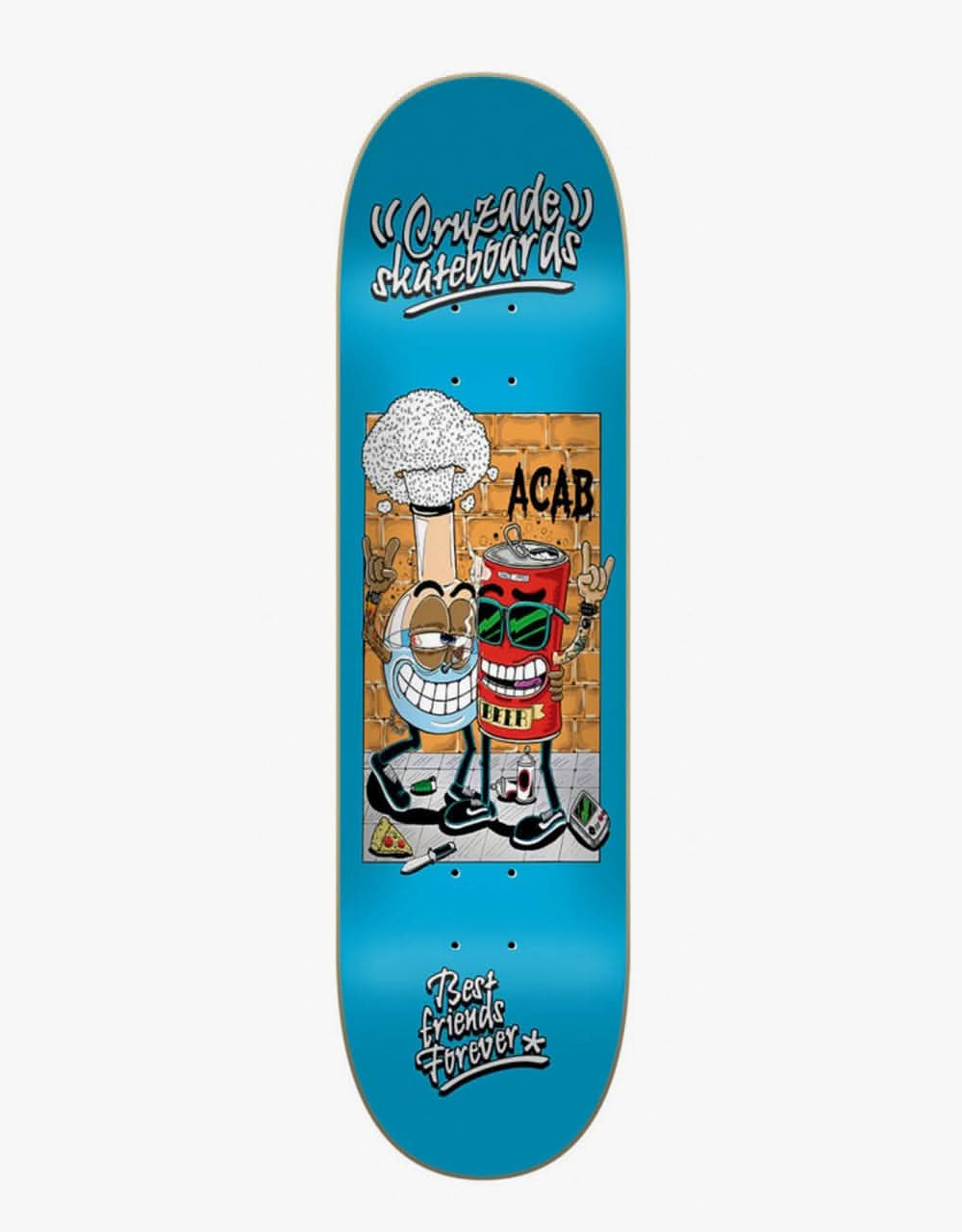 Cruzade Best Friends Forever Skateboard Deck - 8"