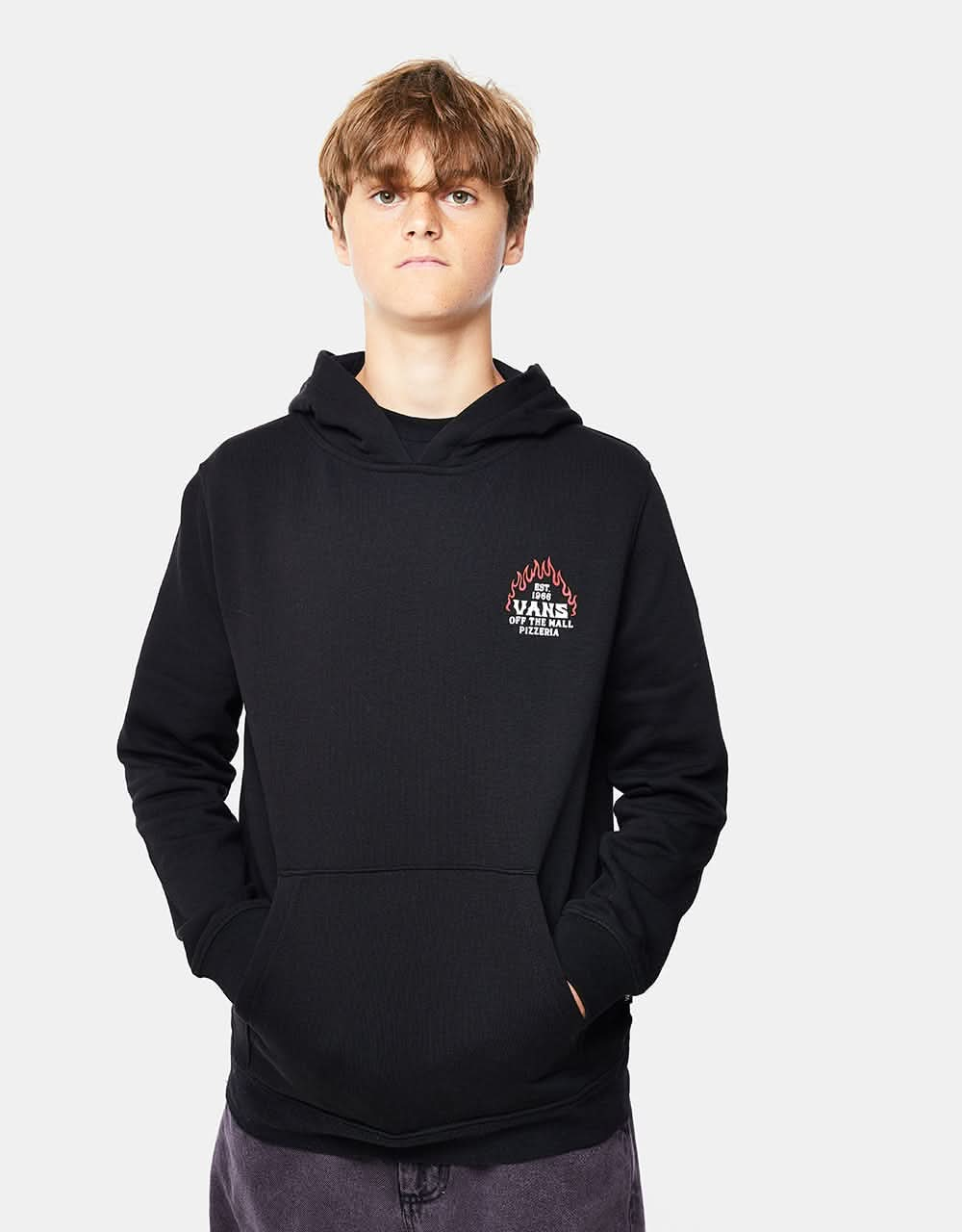 Vans Pizzeria Kids Pullover Hoodie - Black