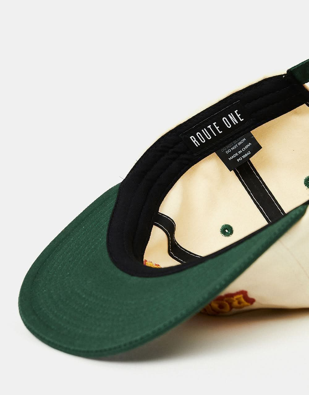 Route One Special Unstructured Snapback Cap - Natural/Forest Green