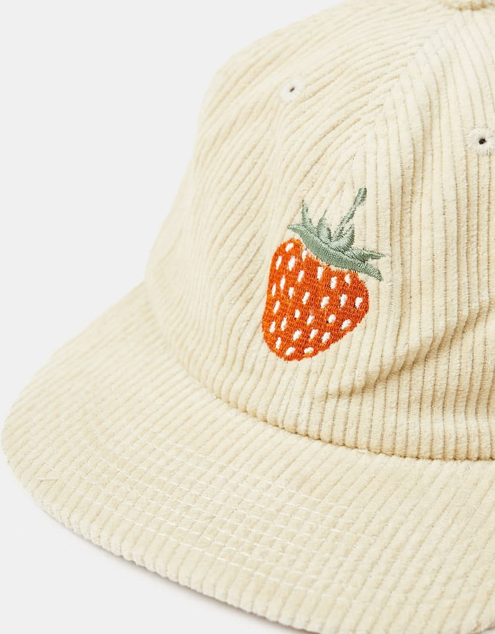 Route One Strawb Cord 6 Panel Cap - Natural