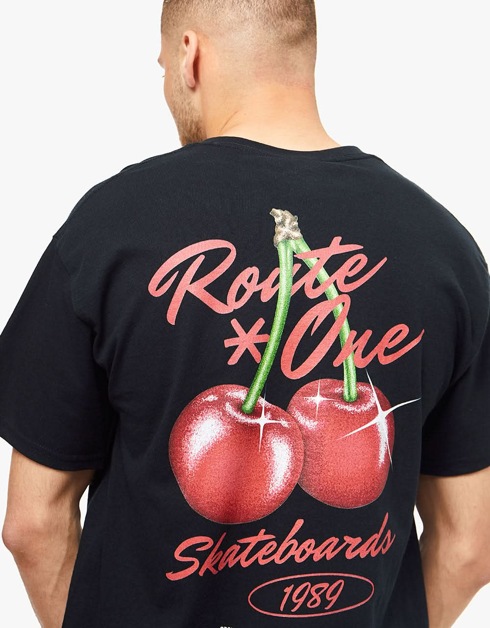 Route One Cherries T-Shirt - Black