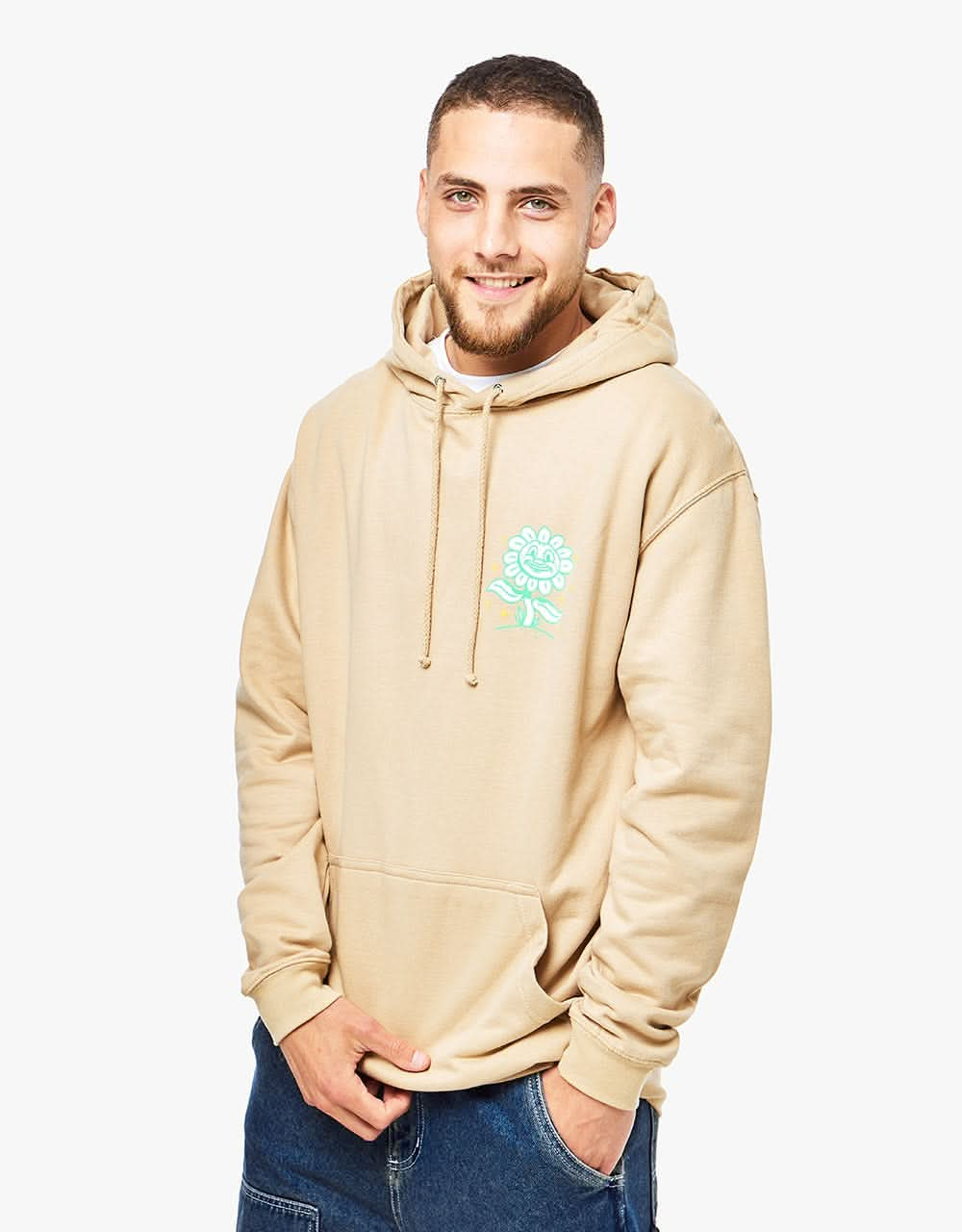 Route One Bloom Pullover Hoodie - Desert Sand